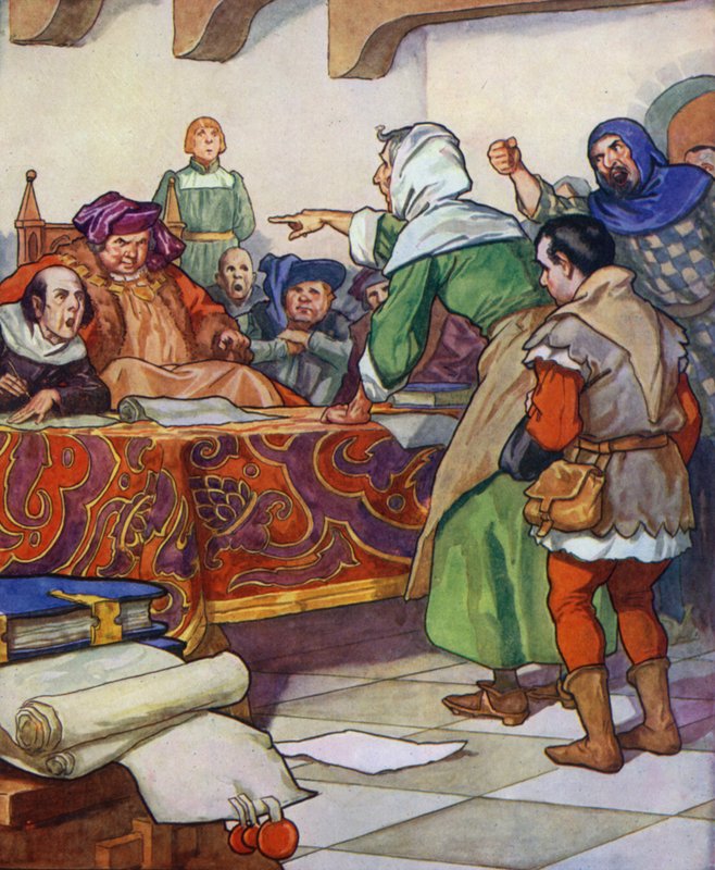Fareli Köyün Kavalcısı için illüstrasyon (renkli taş baskı) by Thomas Heath Robinson