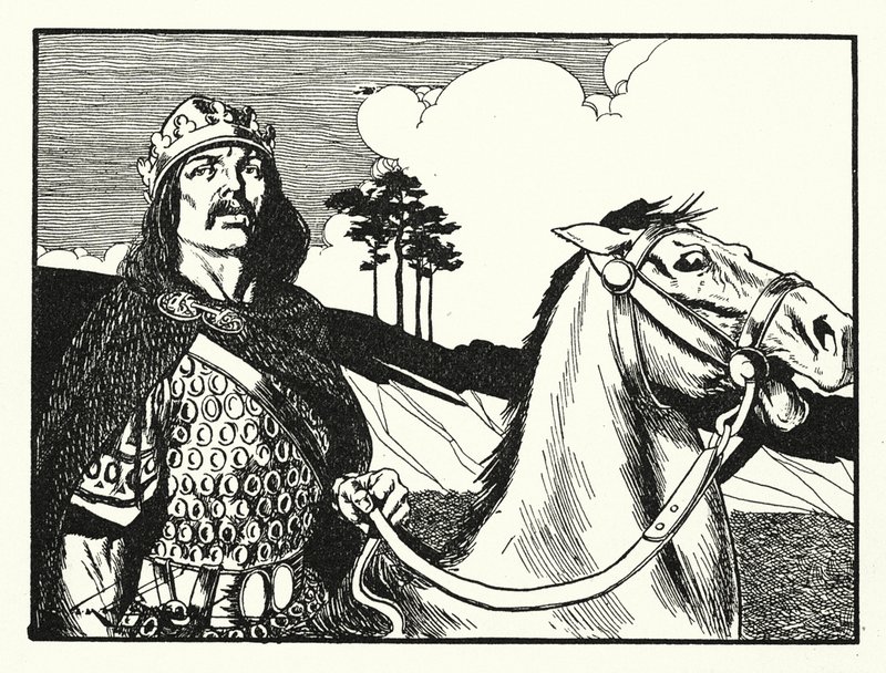 Kral Alfred (lito) by Thomas Heath Robinson