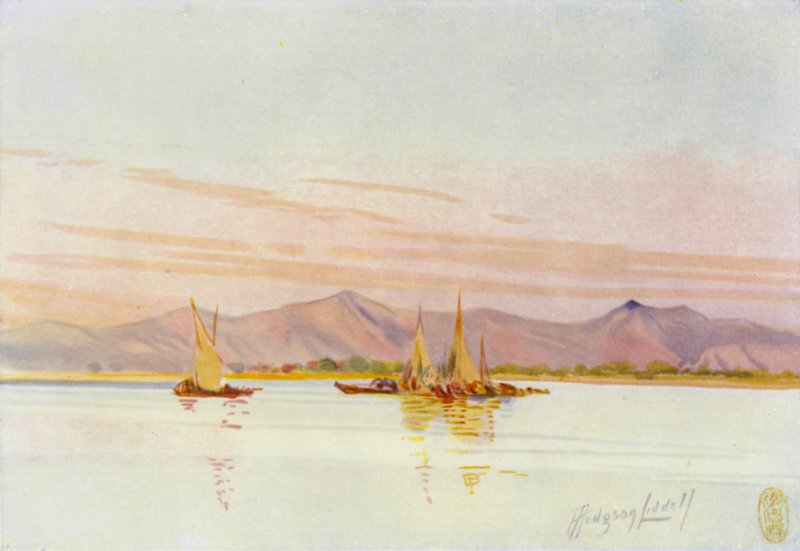 Near Canton, Fishing-Boats on the Pearl River  by Thomas Hodgson Liddell