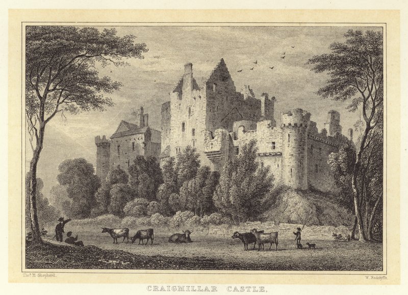 Craigmillar Kalesi (gravür) by Thomas Hosmer (after) Shepherd