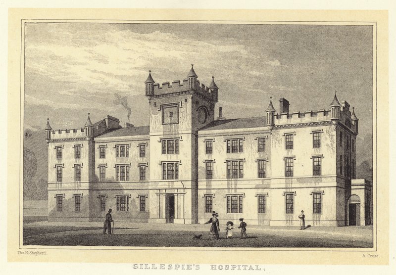 Gillespie Hastanesi (gravür) by Thomas Hosmer (after) Shepherd