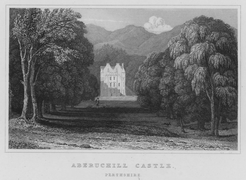 Aberuchhill Kalesi, Perthshire (gravür) by Thomas Hosmer Shepherd