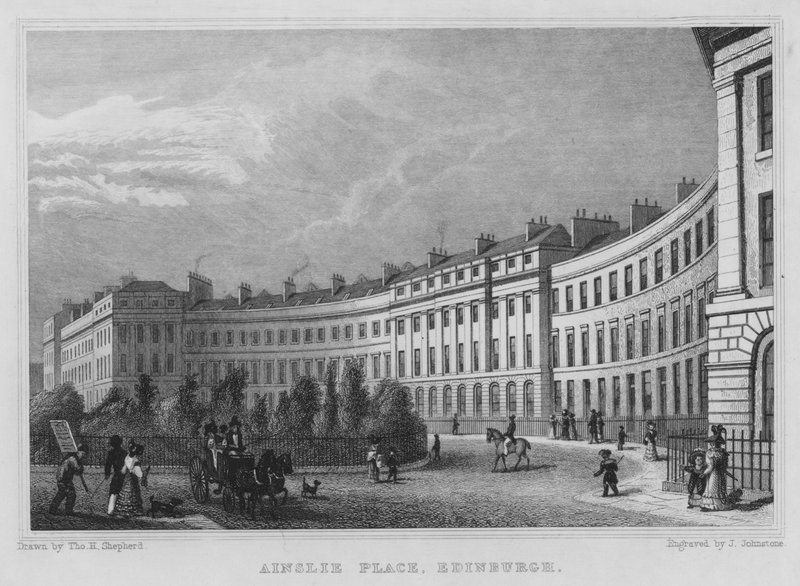 Ainslie Place, Edinburgh (gravür) by Thomas Hosmer Shepherd