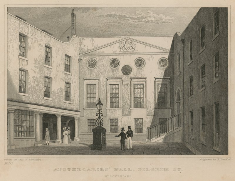 Eczacılar Salonu, Pilgrim Caddesi, Blackfriars (gravür) by Thomas Hosmer Shepherd