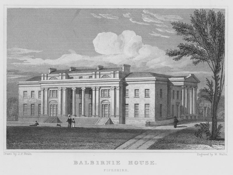 Balbirnie Evi, Fifeshire (gravür) by Thomas Hosmer Shepherd