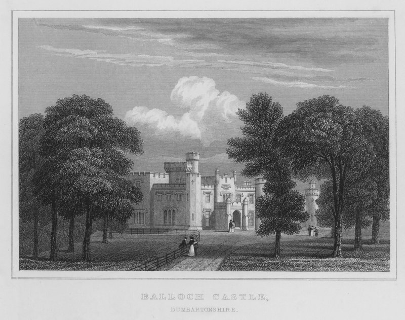 Balloch Kalesi, Dumbartonshire (gravür) by Thomas Hosmer Shepherd
