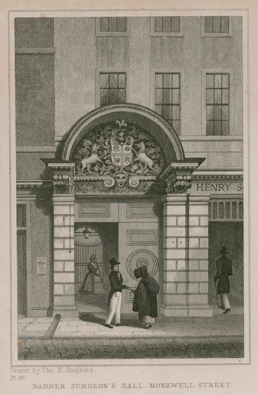 Berber Cerrah Salonu, Monkwell Street, Londra by Thomas Hosmer Shepherd
