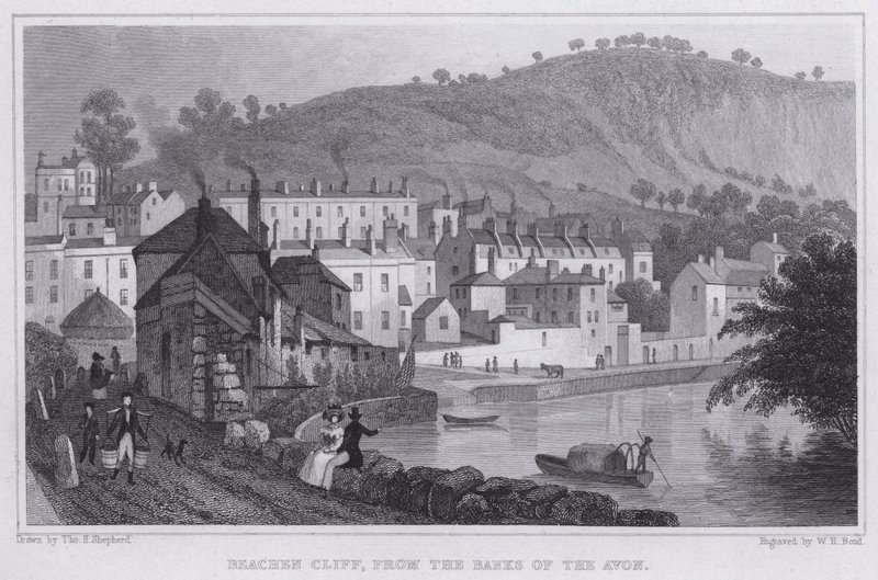 Avon Banks'ten Beachen Cliff (gravür) by Thomas Hosmer Shepherd