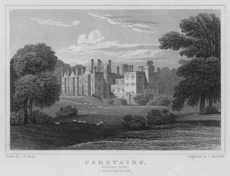 Carstairs, Genel Görünüm, Lanarkshire (gravür) by Thomas Hosmer Shepherd