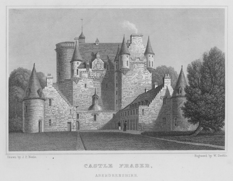 Castle Fraser, Aberdeenshire (gravür) by Thomas Hosmer Shepherd