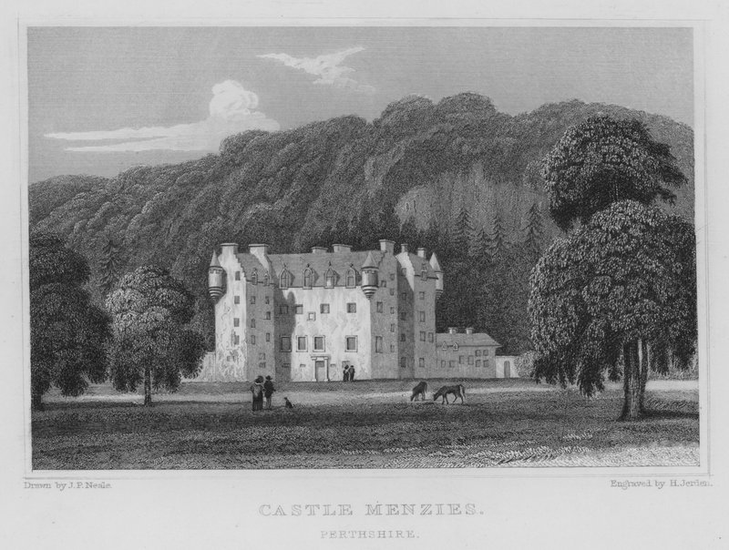 Castle Menzies, Perthshire (gravür) by Thomas Hosmer Shepherd