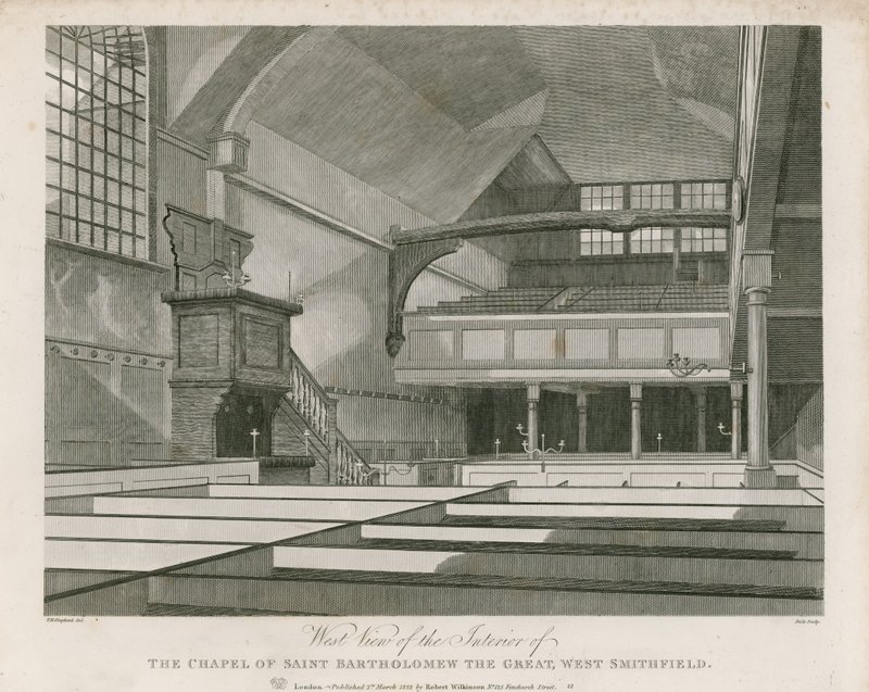 Büyük Aziz Bartholomew Şapeli, Batı Smithfield by Thomas Hosmer Shepherd