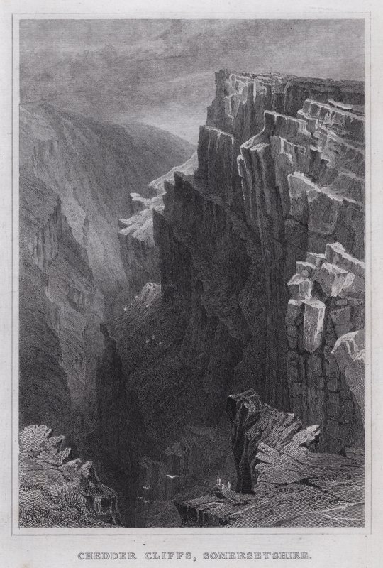 Cheddar Cliffs, Somersetshire (gravür) by Thomas Hosmer Shepherd