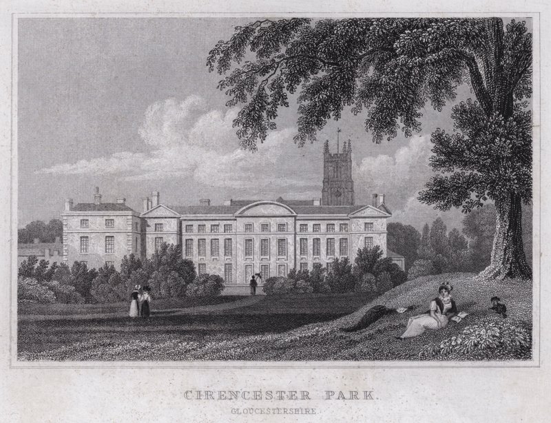 Cirencester Parkı, Gloucestershire (gravür) by Thomas Hosmer Shepherd