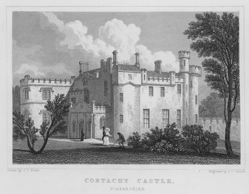 Cortachy Kalesi, Forfarshire (gravür) by Thomas Hosmer Shepherd