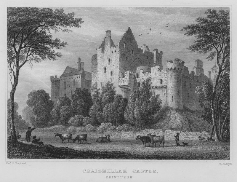 Craigmillar Kalesi, Edinburgh (gravür) by Thomas Hosmer Shepherd