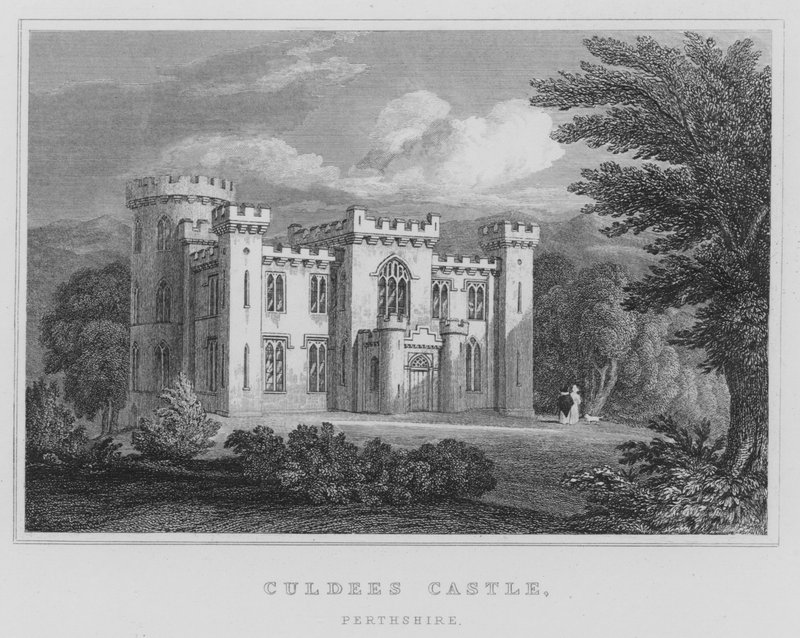 Culdees Kalesi, Perthshire (gravür) by Thomas Hosmer Shepherd