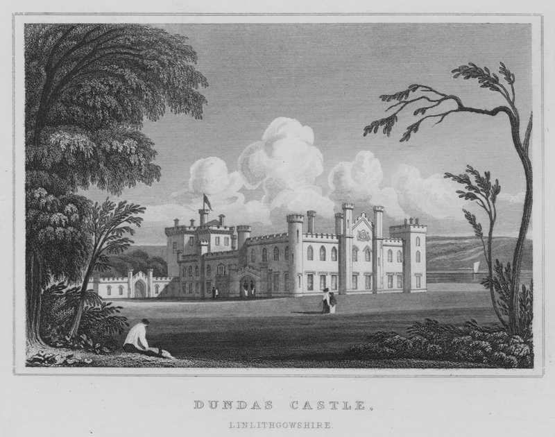 Dundas Kalesi, Linlithgowshire (gravür) by Thomas Hosmer Shepherd