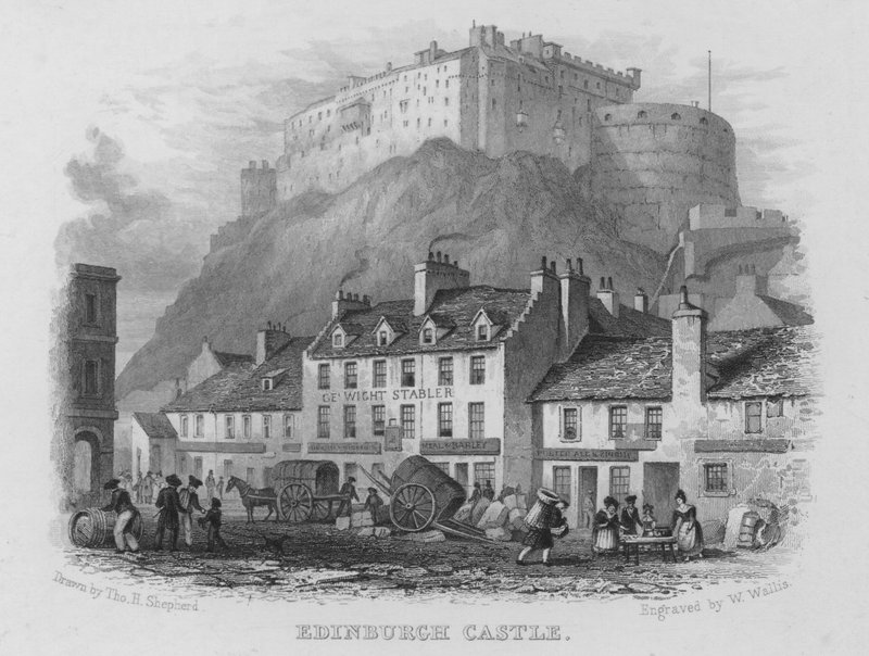 Edinburgh Kalesi (gravür) by Thomas Hosmer Shepherd