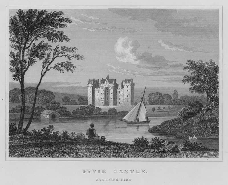 Fyvie Kalesi, Aberdeenshire (gravür) by Thomas Hosmer Shepherd