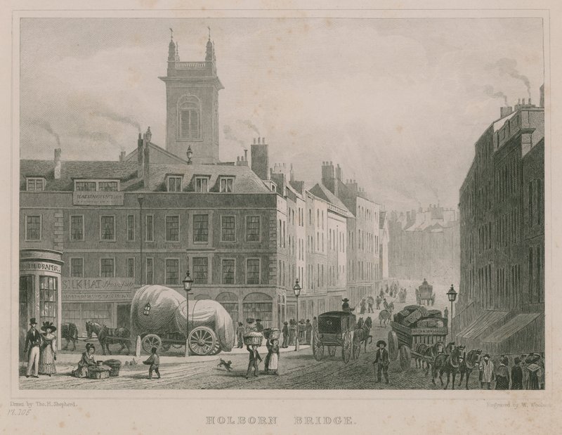Holborn Köprüsü, Londra by Thomas Hosmer Shepherd