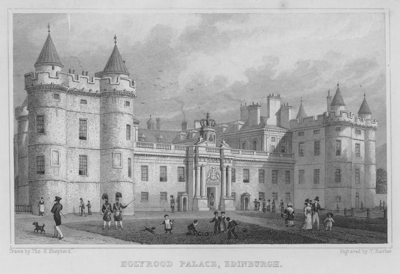 Holyrood Sarayı, Edinburgh (gravür) by Thomas Hosmer Shepherd