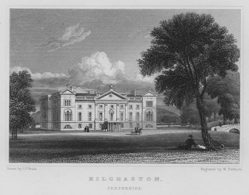 Kilgraston, Perthshire (gravür) by Thomas Hosmer Shepherd