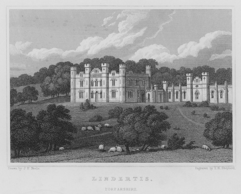 Lindertis, Forfarshire (gravür) by Thomas Hosmer Shepherd