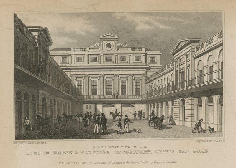 Londra At ve Araba Deposu by Thomas Hosmer Shepherd