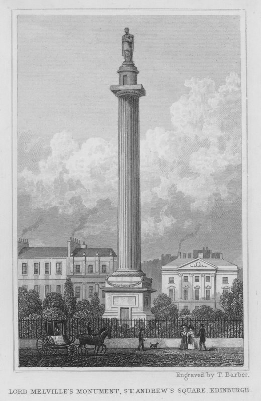 Lord Melville'in Anıtı, St Andrew's Meydanı, Edinburgh (gravür) by Thomas Hosmer Shepherd