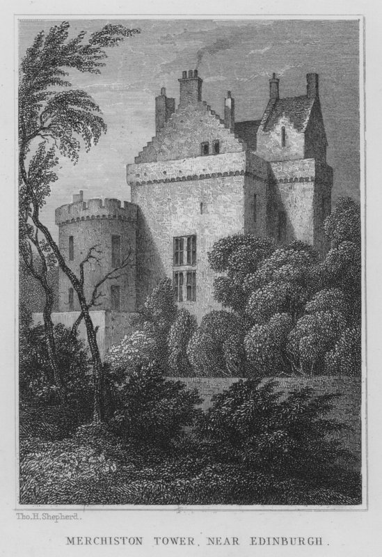Edinburgh yakınlarındaki Merchiston Kulesi (gravür) by Thomas Hosmer Shepherd