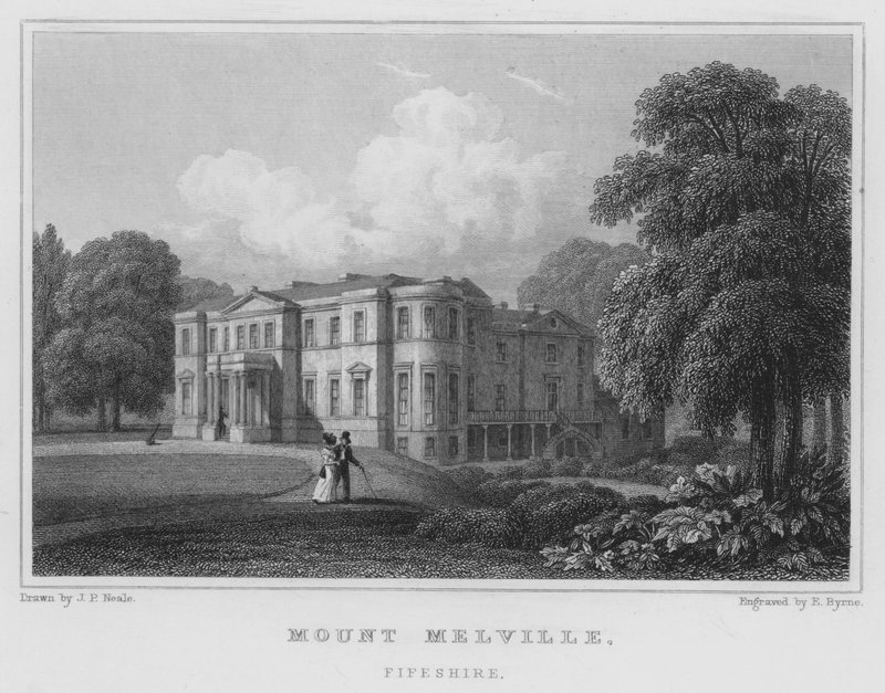 Melville Dağı, Fifeshire (gravür) by Thomas Hosmer Shepherd