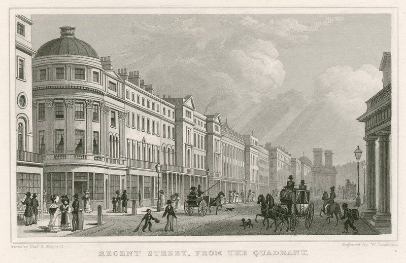 Çeyreğinden Regent Street, Londra, by Thomas Hosmer Shepherd