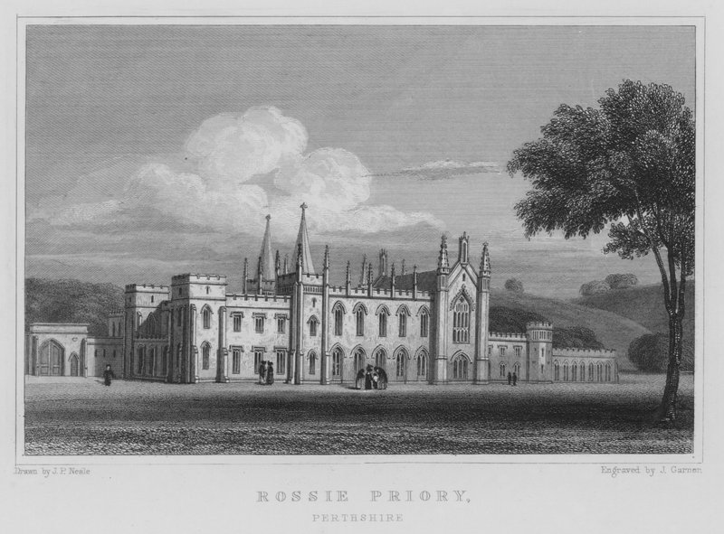 Rossie Manastırı, Perthshire (gravür) by Thomas Hosmer Shepherd