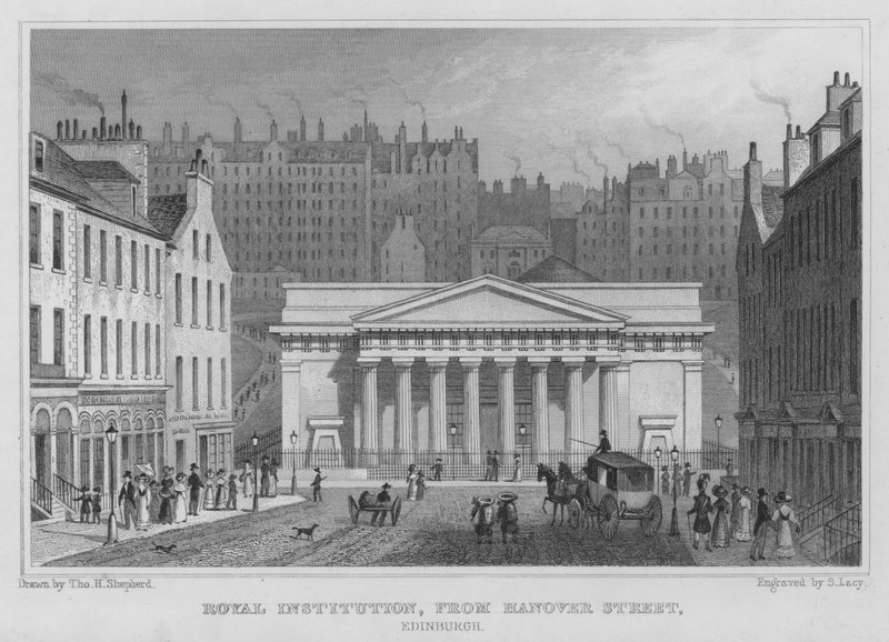Kraliyet Enstitüsü, Hanover Street, Edinburgh (gravür) by Thomas Hosmer Shepherd