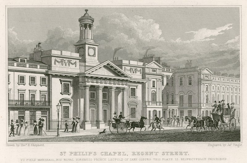 Aziz Philip Şapeli, Regent Caddesi, Londra by Thomas Hosmer Shepherd