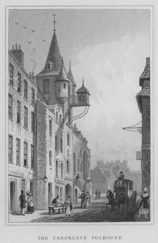 Canongate Tolbooth (gravür) by Thomas Hosmer Shepherd