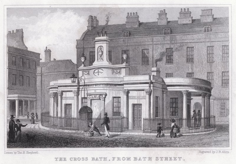 Bath Street'ten Haç Banyosu (gravür) by Thomas Hosmer Shepherd