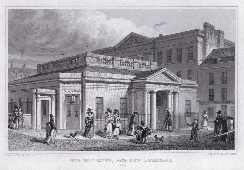Sıcak Banyolar ve Yeni Revir, Hamam (gravür) by Thomas Hosmer Shepherd