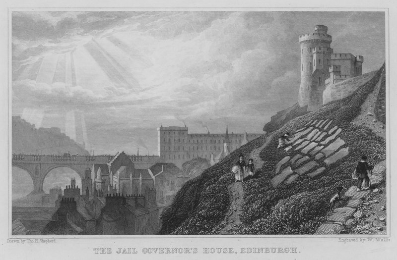 Hapishane Valisinin Evi, Edinburgh (gravür) by Thomas Hosmer Shepherd