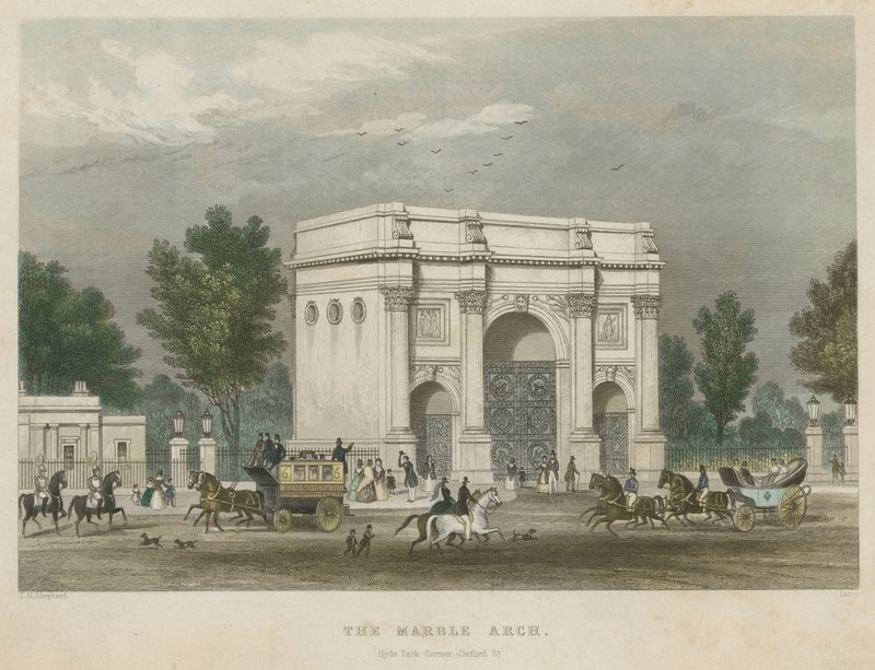 Marble Arch, Hyde Park Corner, Londra by Thomas Hosmer Shepherd