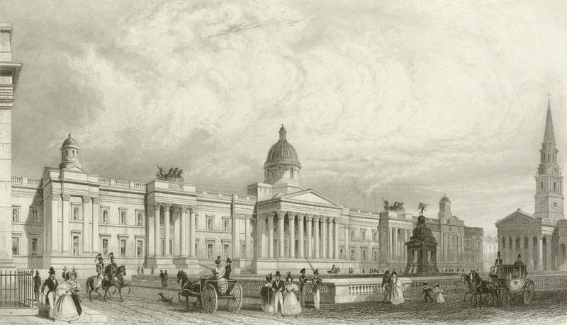 Yeni Ulusal Galeri, Trafalgar Meydanı, Londra by Thomas Hosmer Shepherd