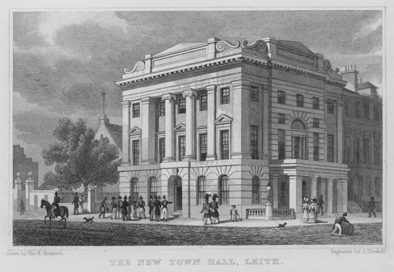 Yeni Belediye Binası, Leith (gravür) by Thomas Hosmer Shepherd