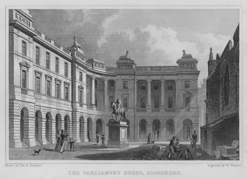 Parlamento Binası, Edinburgh (gravür) by Thomas Hosmer Shepherd