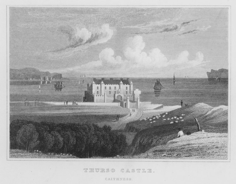 Thurso Kalesi, Caithness (gravür) by Thomas Hosmer Shepherd