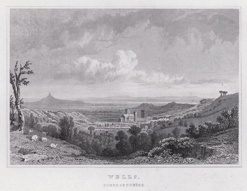 Wells, Somersetshire (gravür) by Thomas Hosmer Shepherd