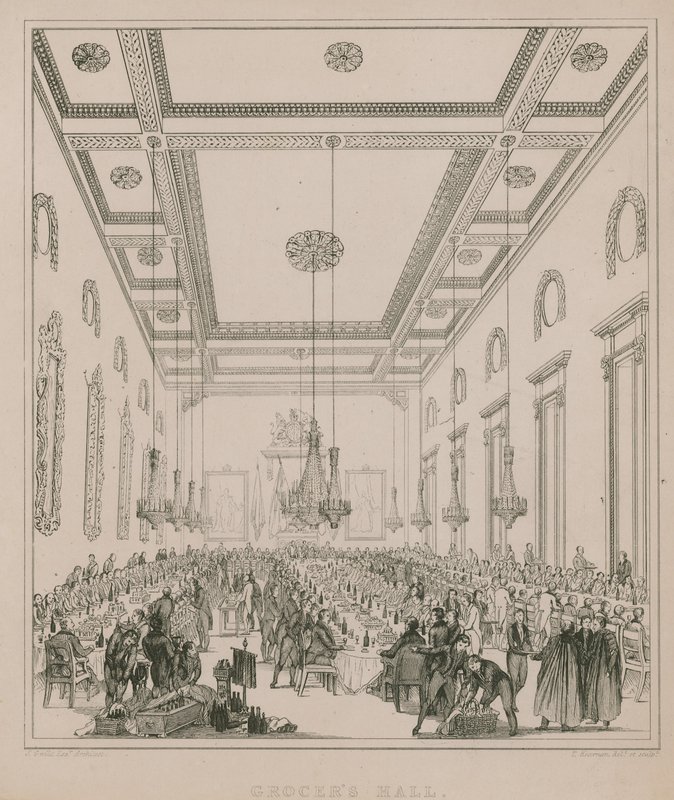 Grocers Hall, Londra gravürü by Thomas Kearnan