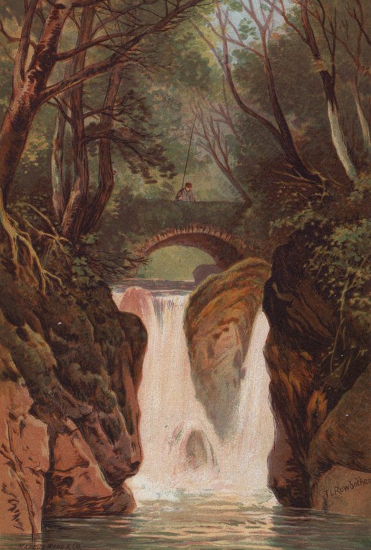İngiliz Gölleri, Rydal Şelaleleri (renkli taş) by Thomas Leeson the Elder Rowbotham