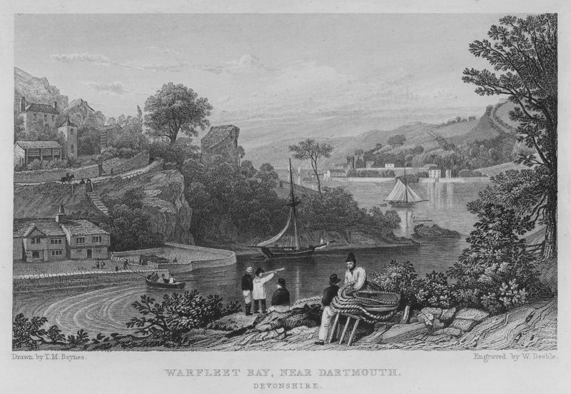 Dartmouth, Devonshire yakınlarındaki Warfleet Körfezi (gravür) by Thomas Mann (after) Baynes