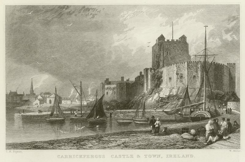 Carrickfergus Kalesi ve kasaba by Thomas Mann Baynes